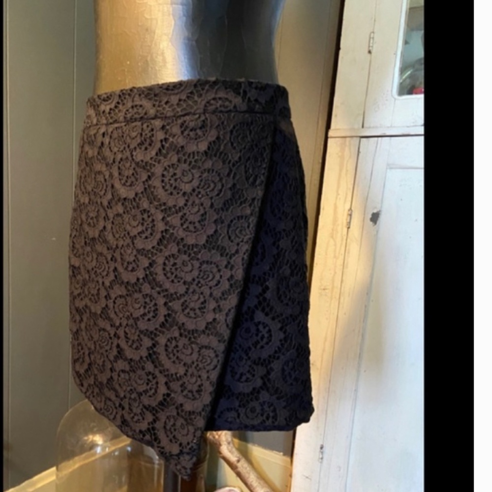 Madewell black eyelet lace skirt